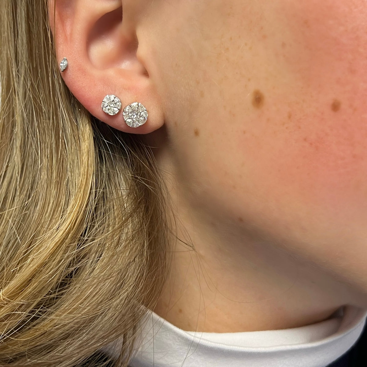 Round Illusion Diamond Studs – J. Brooks