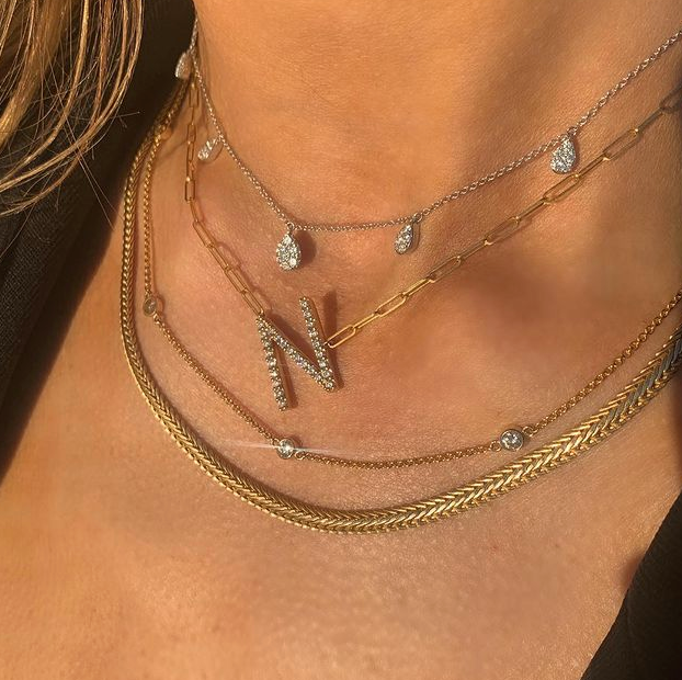 Invisible Necklace with Initial S