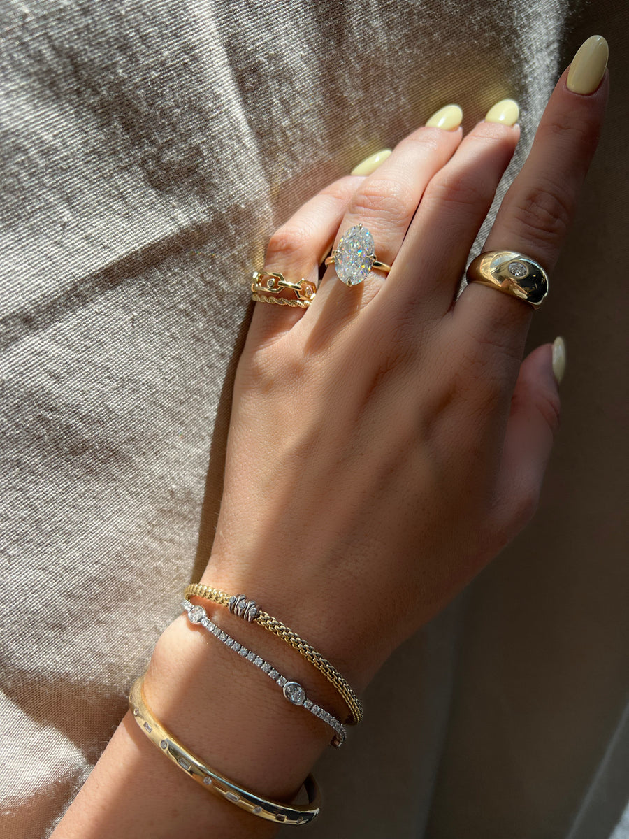Oval 5 Station Bezel Diamond Tennis Bracelet – J. Brooks