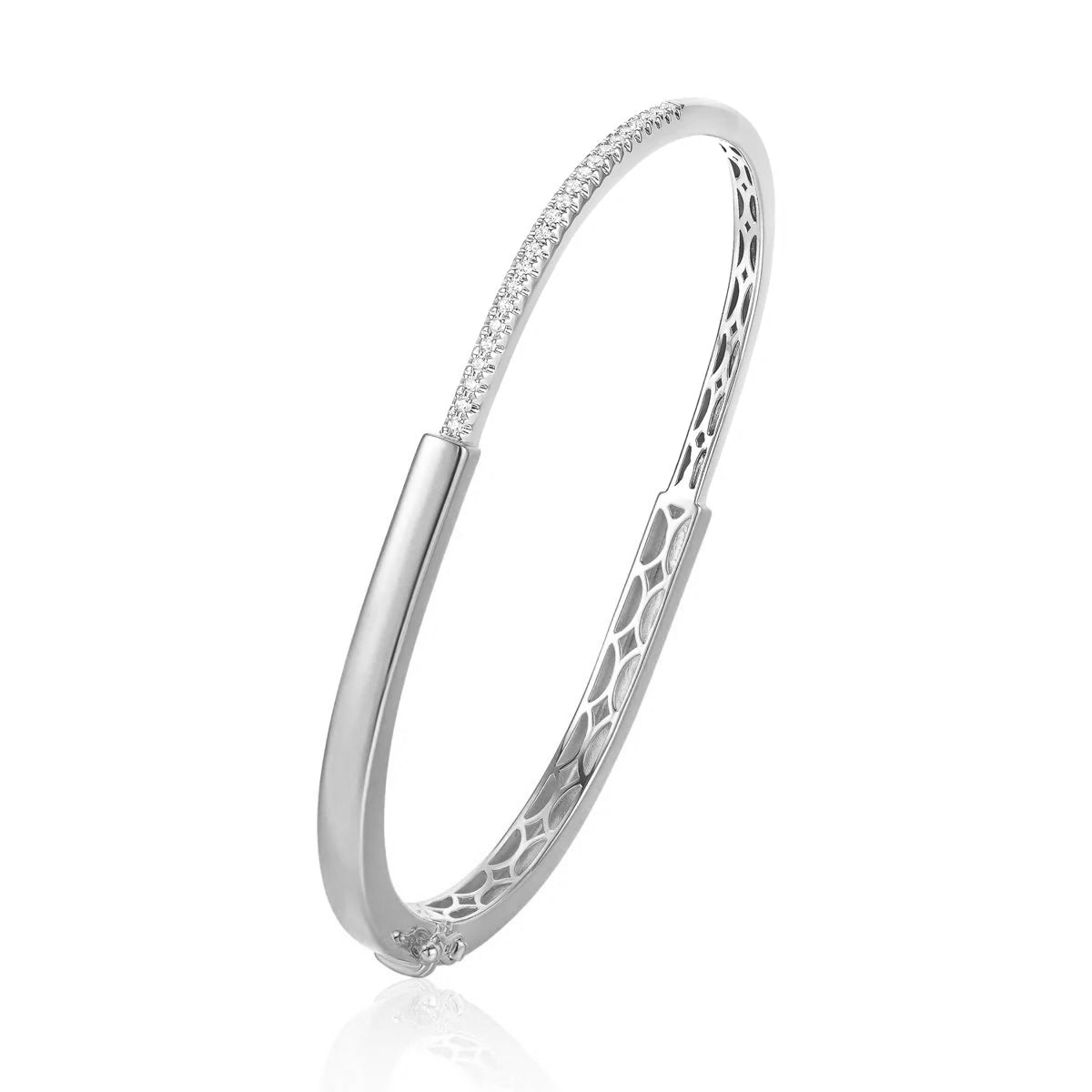 Half Pave Diamond Hinge Bangle – J. Brooks