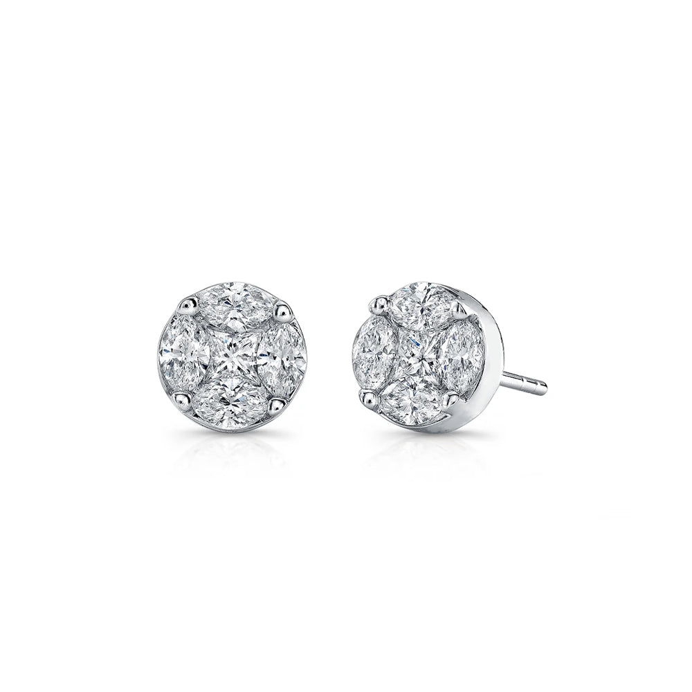 Round Illusion Diamond Studs – J. Brooks