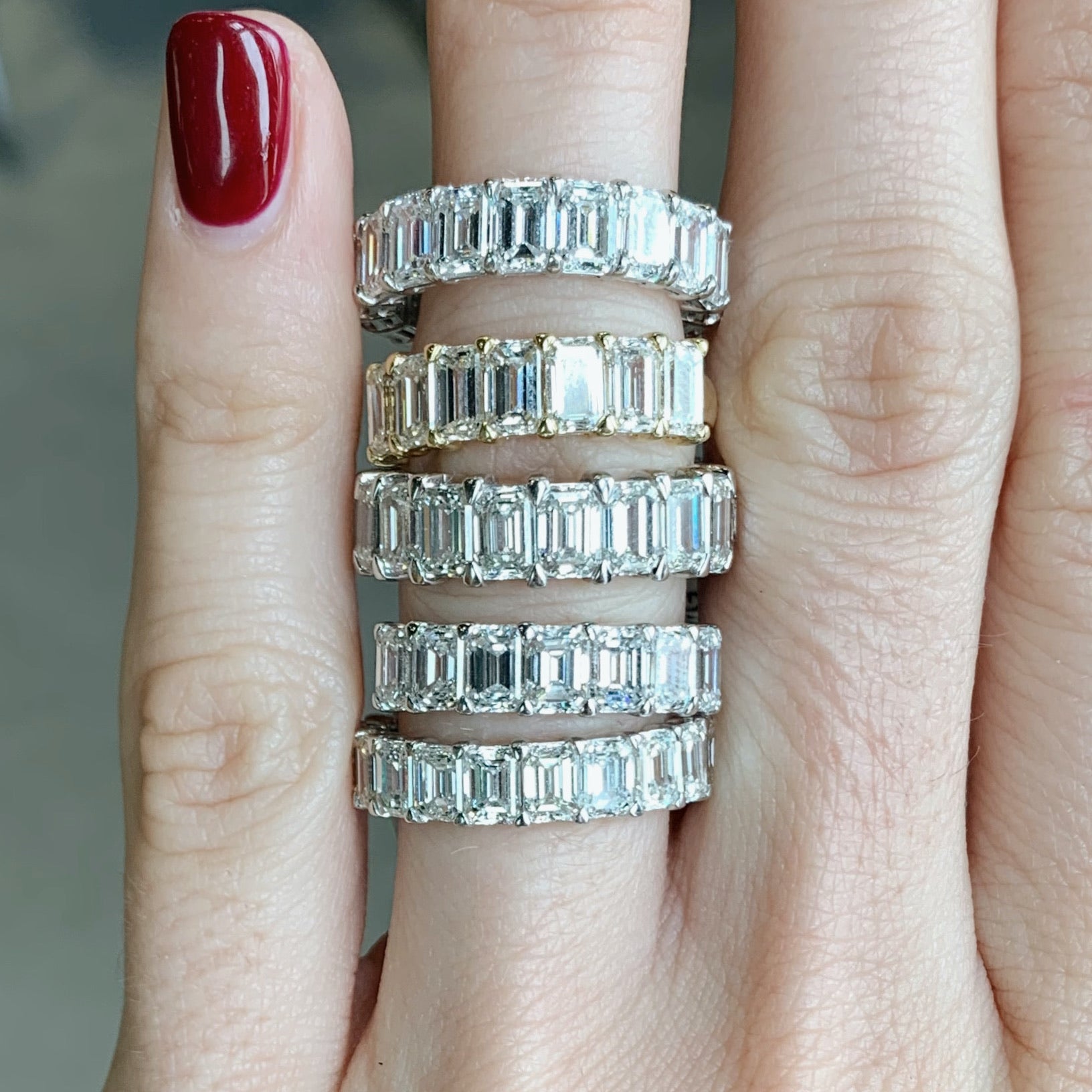 Diamond band emerald cut Clearance