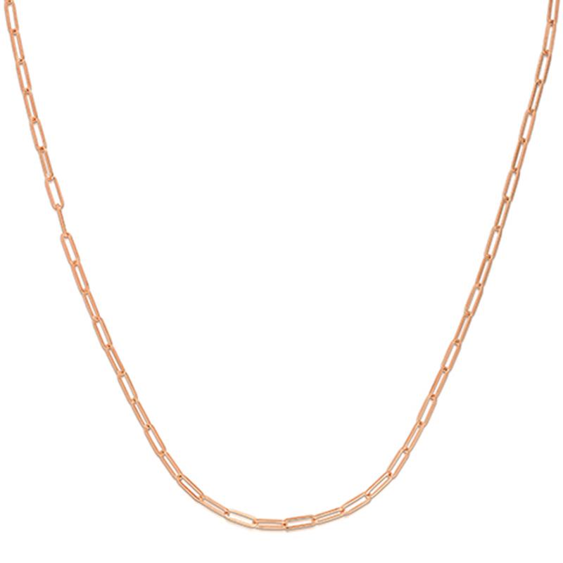 Petite Solid Paper Clip 2.1mm Link Chain Necklace – J. Brooks display picture 1